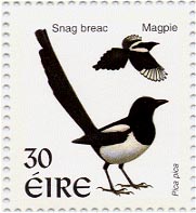 magpie postage stamp